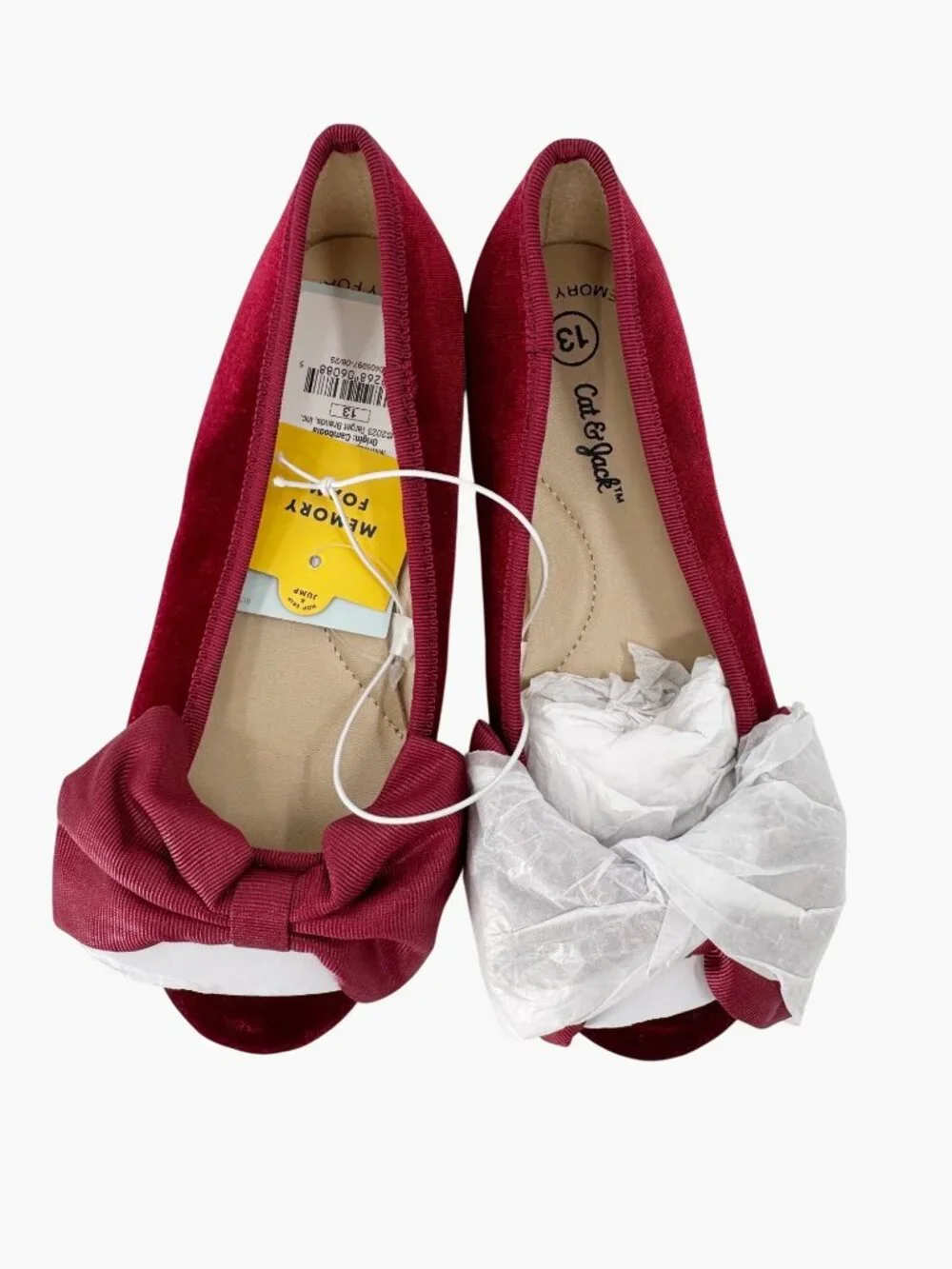 NEW Cat & Jack Girls' Perla Ballet Flats - Red - Size 13